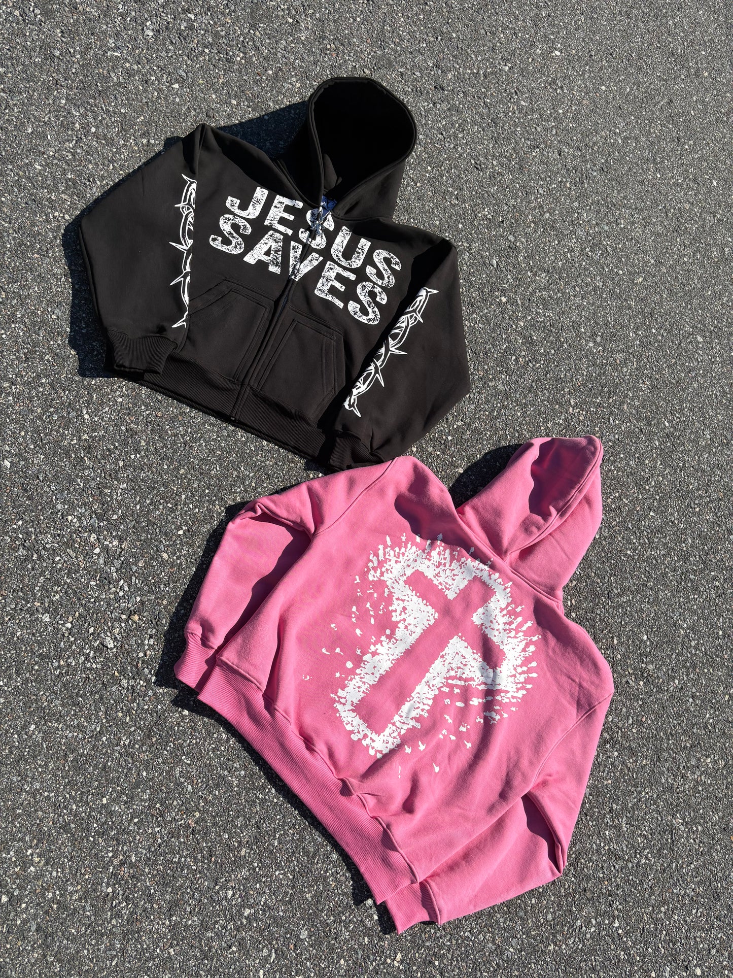 “JESUS SAVES” Zip-Ups