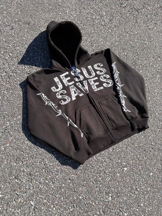 “JESUS SAVES” Zip-Ups